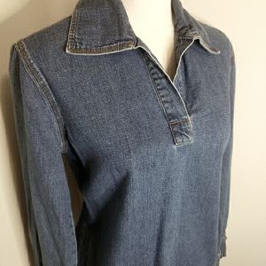 Vintage Denim Tunic Style Blouse